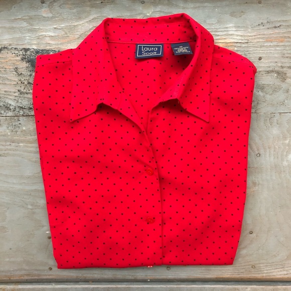 Laura Scott Tops - VINTAGE Laura Scott button up blouse size 10